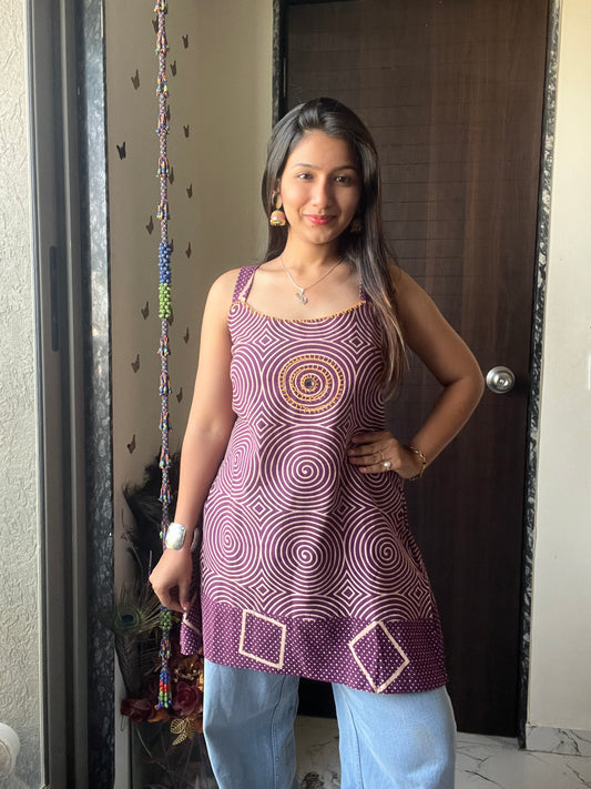Urban Essential Short Top | Breathable Cotton Everyday Modern | Purple