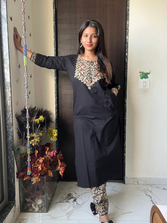 Urban Essential Two-Piece Set | Breathable Cotton Co-ord | Black