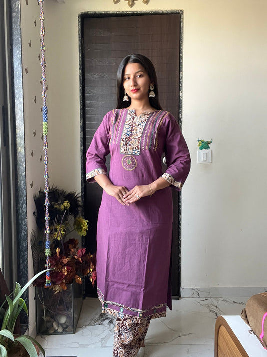 Urban Essential Two-Piece Set | Breathable Cotton Co-ord | Muave