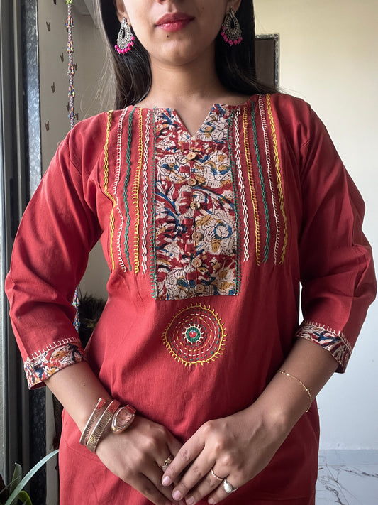 Urban Essential Two-Piece Set | Breathable Cotton Co-ord | Burnt Orange