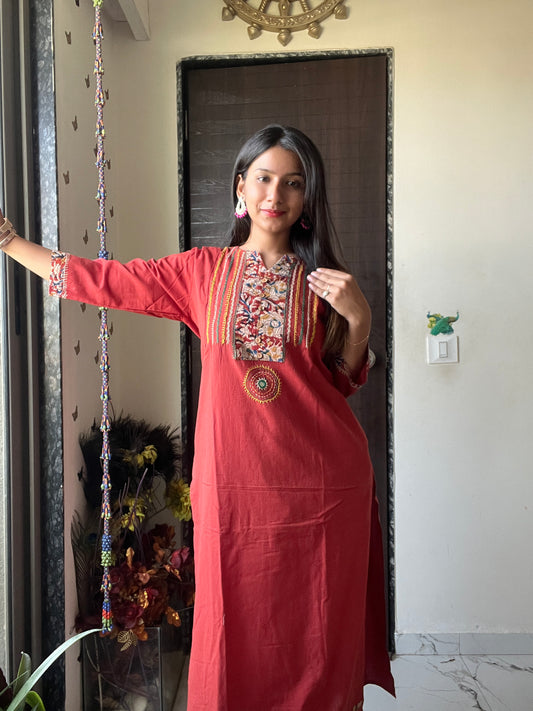 Urban Essential Two-Piece Set | Breathable Cotton Co-ord | Burnt Orange