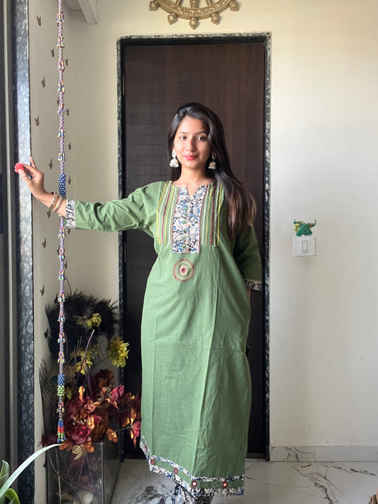 Urban Essential Two-Piece Set | Breathable Cotton Co-ord | Olive Green