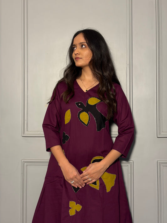 Urban Essential Two-Piece Set | Breathable Cotton Co-ord Ethnic | Purple