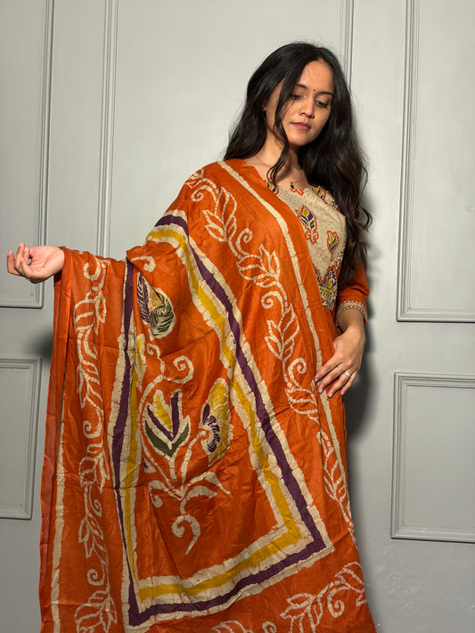 Urban Collective Three-Piece Set | Premium Breathable Ethnic Style Cotton Co-ord | Burnt Orange