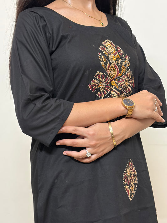 Urban Collective Three-Piece Set | Premium Breathable Ethnic Style Cotton Co-ord | Black