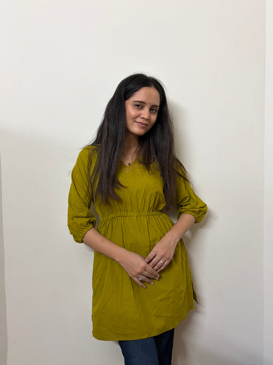 Urban Essential Short Top | Breathable Cotton Everyday Ethnic Embroidred | Peach (Copy)