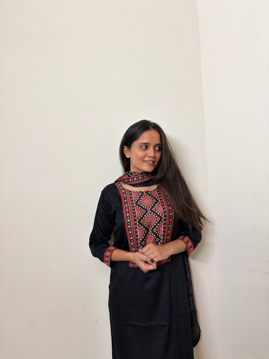 Urban Collective Three-Piece Set | Premium Breathable Cotton Co-ord | Black