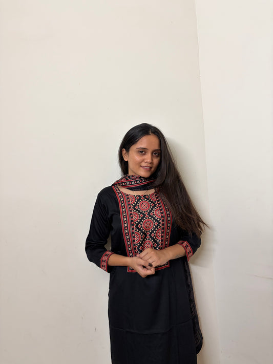 Urban Collective Three-Piece Set | Premium Breathable Cotton Co-ord | Black