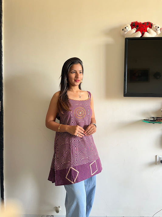 Urban Essential Short Top | Breathable Cotton Everyday Modern | Purple