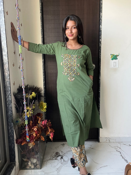 Urban Essential Two-Piece Set | Breathable Cotton Co-ord | Green