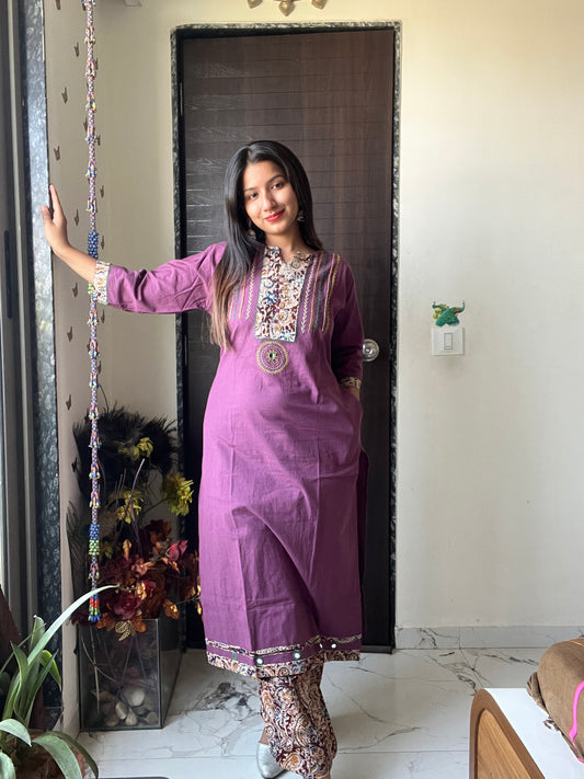 Urban Essential Two-Piece Set | Breathable Cotton Co-ord | Muave