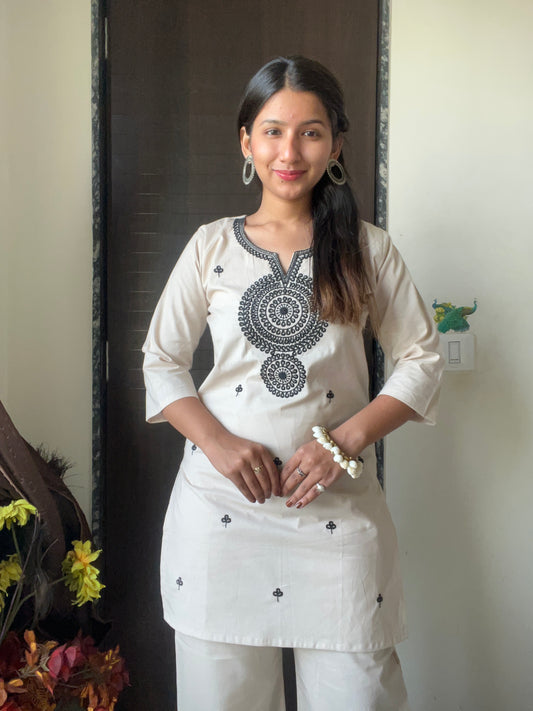 Urban Essential Two-Piece Set | Breathable Cotton Co-ord For Daily Uses | Beige