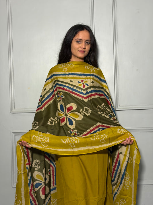Urban Collective Three-Piece Set | Premium Breathable Ethnic Style Cotton Co-ord | Mustard