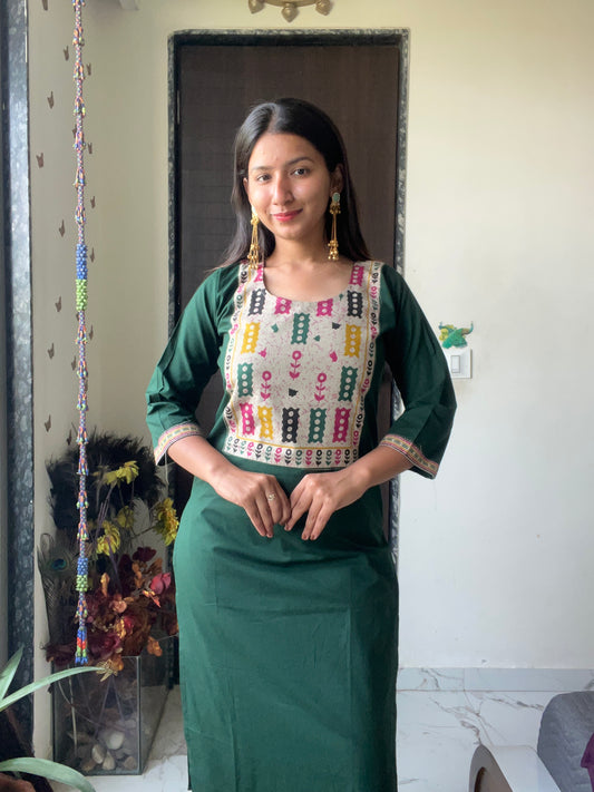 Urban Collective Three-Piece Set | Premium Breathable Ethnic Style Cotton Co-ord | Green