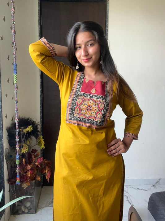 Urban Collective Three-Piece Set | Premium Breathable Ethnic Style Cotton Co-ord | Mustard