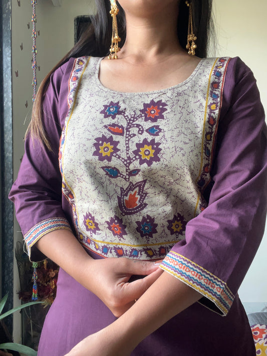 Urban Collective Three-Piece Set | Premium Breathable Ethnic Style Cotton Co-ord | Purple