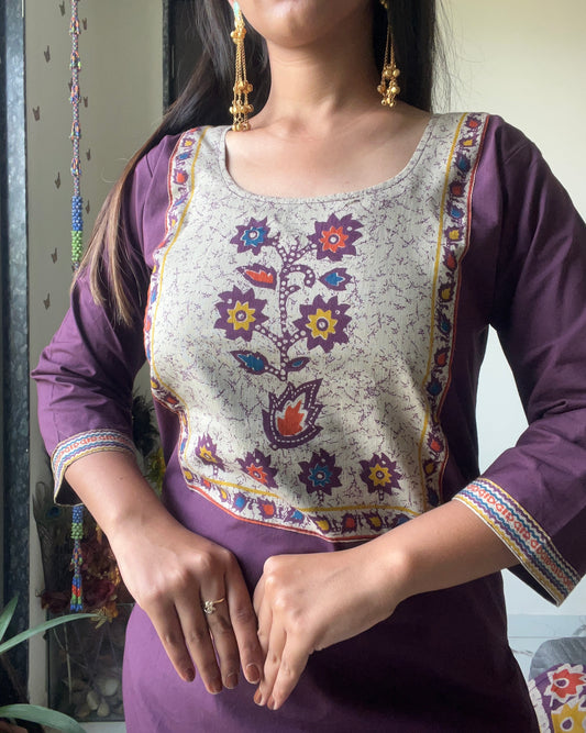 Urban Collective Three-Piece Set | Premium Breathable Ethnic Style Cotton Co-ord | Purple