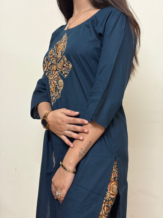 Urban Collective Three-Piece Set | Premium Breathable Ethnic Style Cotton Co-ord | Blue