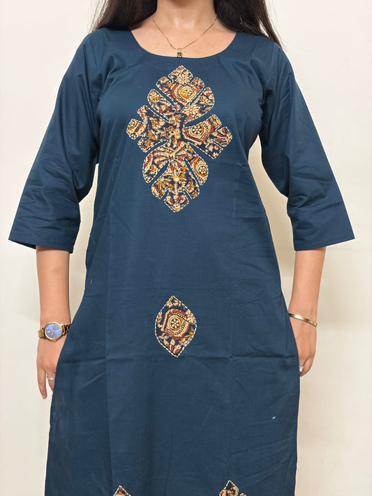 Urban Collective Three-Piece Set | Premium Breathable Ethnic Style Cotton Co-ord | Blue