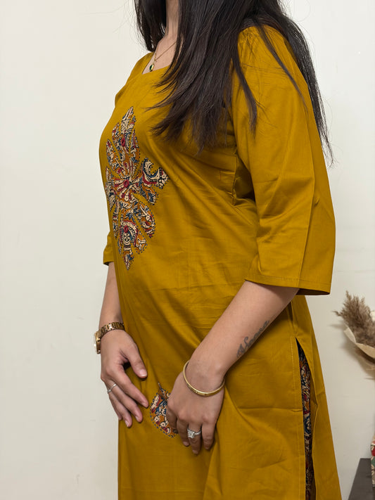 Urban Collective Three-Piece Set | Premium Breathable Ethnic Style Cotton Co-ord | Mustard