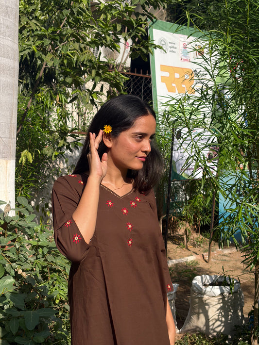 Urban Essential Two-Piece Set | Breathable Cotton Co-ord | Brown