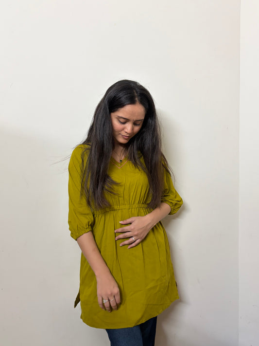 Urban Essential Short Top | Breathable Cotton Everyday Ethnic Embroidred | Peach (Copy)