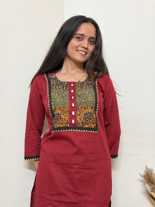 Urban Essential Two-Piece Set | Breathable Cotton Co-ord | Maroon