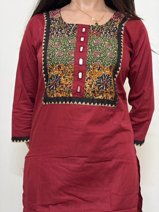 Urban Essential Two-Piece Set | Breathable Cotton Co-ord | Maroon