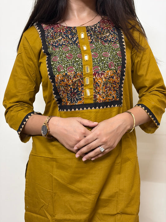 Urban Essential Two-Piece Set | Breathable Cotton Co-ord | Mustard